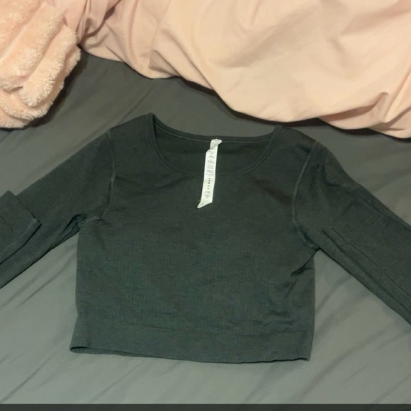 lululemon athletica Tops - Lululemon Ribbed Olive Green Long Sleeve